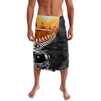 New Zealand ANZAC Rugby Lavalava Soldier Fern With Kiwi Bird LT05 Black - Polynesian Pride