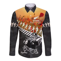 New Zealand ANZAC Rugby Long Sleeve Button Shirt Soldier Fern With Kiwi Bird LT05 Unisex Black - Polynesian Pride