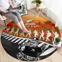 New Zealand ANZAC Rugby Round Carpet Soldier Fern With Kiwi Bird LT05 - Polynesian Pride