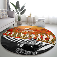 New Zealand ANZAC Rugby Round Carpet Soldier Fern With Kiwi Bird LT05 - Polynesian Pride