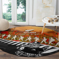 New Zealand ANZAC Rugby Round Carpet Soldier Fern With Kiwi Bird LT05 - Polynesian Pride