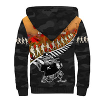 New Zealand ANZAC Rugby Sherpa Hoodie Soldier Fern With Kiwi Bird LT05 - Polynesian Pride