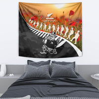 New Zealand ANZAC Rugby Tapestry Soldier Fern With Kiwi Bird LT05 - Polynesian Pride