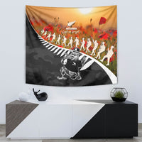 New Zealand ANZAC Rugby Tapestry Soldier Fern With Kiwi Bird LT05 - Polynesian Pride