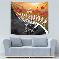 New Zealand ANZAC Rugby Tapestry Soldier Fern With Kiwi Bird LT05 - Polynesian Pride