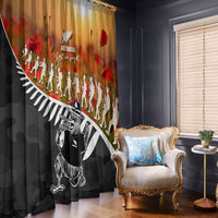 New Zealand ANZAC Rugby Window Curtain Soldier Fern With Kiwi Bird LT05 - Polynesian Pride