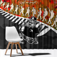 New Zealand ANZAC Rugby Window Curtain Soldier Fern With Kiwi Bird LT05 - Polynesian Pride