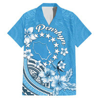 Personalised Penrhyn Gospel Day Family Matching Mermaid Dress and Hawaiian Shirt Cook Islands Tribal Pattern LT05 Dad's Shirt - Short Sleeve Blue - Polynesian Pride