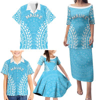 Custom Cook Islands Mauke Family Matching Puletasi and Hawaiian Shirt Polynesian Tribal Tattoo LT05 - Polynesian Pride