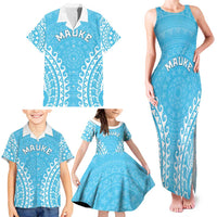 Custom Cook Islands Mauke Family Matching Tank Maxi Dress and Hawaiian Shirt Polynesian Tribal Tattoo LT05 - Polynesian Pride