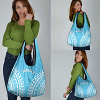 Custom Cook Islands Mauke Grocery Bag Polynesian Tribal Tattoo