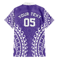Custom Cook Islands Rarotonga Family Matching Off The Shoulder Long Sleeve Dress and Hawaiian Shirt Polynesian Tribal Tattoo LT05 - Polynesian Pride