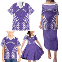 Custom Cook Islands Rarotonga Family Matching Puletasi and Hawaiian Shirt Polynesian Tribal Tattoo LT05 - Polynesian Pride