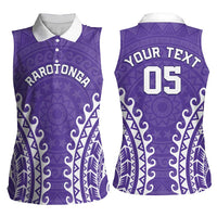 Custom Cook Islands Rarotonga Women Sleeveless Polo Shirt Polynesian Tribal Tattoo LT05 - Polynesian Pride