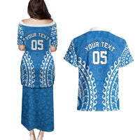 Custom Cook Islands Pukapuka Couples Matching Puletasi and Hawaiian Shirt Polynesian Tribal Tattoo LT05 - Polynesian Pride