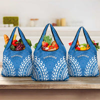 Custom Cook Islands Pukapuka Grocery Bag Polynesian Tribal Tattoo