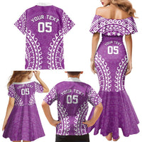 Custom Cook Islands Mangaia Family Matching Mermaid Dress and Hawaiian Shirt Polynesian Tribal Tattoo LT05 - Polynesian Pride