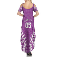 Custom Cook Islands Mangaia Summer Maxi Dress Polynesian Tribal Tattoo