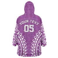 Custom Cook Islands Mangaia Wearable Blanket Hoodie Polynesian Tribal Tattoo