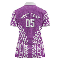 Custom Cook Islands Mangaia Women Polo Shirt Polynesian Tribal Tattoo LT05 - Polynesian Pride