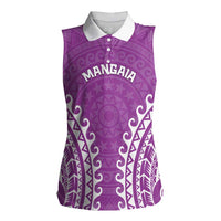 Custom Cook Islands Mangaia Women Sleeveless Polo Shirt Polynesian Tribal Tattoo LT05 Female Pink - Polynesian Pride