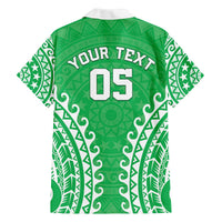 Custom Cook Islands Mitiaro Family Matching Off The Shoulder Long Sleeve Dress and Hawaiian Shirt Polynesian Tribal Tattoo LT05 - Polynesian Pride
