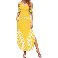 Custom Cook Islands Aitutaki Family Matching Summer Maxi Dress and Hawaiian Shirt Polynesian Tribal Tattoo