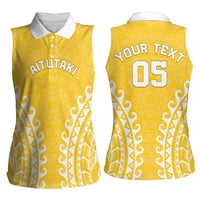 Custom Cook Islands Aitutaki Women Sleeveless Polo Shirt Polynesian Tribal Tattoo LT05 - Polynesian Pride