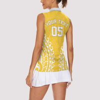 Custom Cook Islands Aitutaki Women Sleeveless Polo Shirt Polynesian Tribal Tattoo LT05 - Polynesian Pride