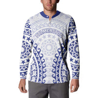Custom Cook Islands Palmerston Button Sweatshirt Polynesian Tribal Tattoo
