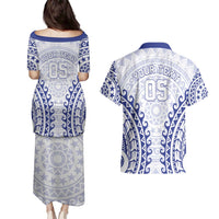 Custom Cook Islands Palmerston Couples Matching Puletasi and Hawaiian Shirt Polynesian Tribal Tattoo LT05 - Polynesian Pride