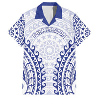 Custom Cook Islands Palmerston Family Matching Off Shoulder Maxi Dress and Hawaiian Shirt Polynesian Tribal Tattoo LT05 Dad's Shirt - Short Sleeve Navy - Polynesian Pride