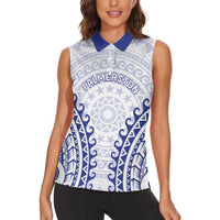 Custom Cook Islands Palmerston Women Sleeveless Polo Shirt Polynesian Tribal Tattoo LT05 - Polynesian Pride