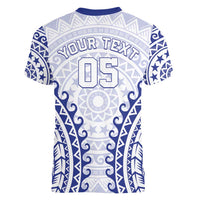 Custom Cook Islands Palmerston Women V-Neck T-Shirt Polynesian Tribal Tattoo LT05 - Polynesian Pride