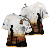 Australia And New Zealand ANZAC Day Cross Shoulder Shirt Battle Of Beersheba LT05 - Polynesian Pride