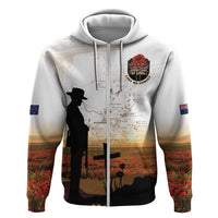 Australia And New Zealand ANZAC Day Hoodie Battle Of Beersheba LT05 Zip Hoodie Beige - Polynesian Pride