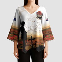 Australia And New Zealand ANZAC Day Kimono Sleeve Blouse Battle Of Beersheba LT05 - Polynesian Pride