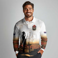 Australia And New Zealand ANZAC Day Long Sleeve Polo Shirt Battle Of Beersheba LT05 - Polynesian Pride