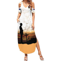 Australia And New Zealand ANZAC Day Summer Maxi Dress Battle Of Beersheba LT05 Women Beige - Polynesian Pride