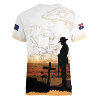 Australia And New Zealand ANZAC Day Women V-Neck T-Shirt Battle Of Beersheba LT05 - Polynesian Pride