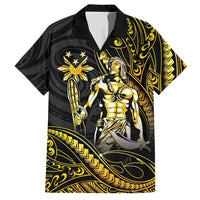 Filipinos Lapu Lapu Hero Hawaiian Shirt Gold Polynesian Tribal Tattoo LT05 Gold - Polynesian Pride
