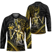 Filipinos Lapu Lapu Hero Hockey Jersey Gold Polynesian Tribal Tattoo LT05 - Polynesian Pride