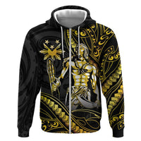 Filipinos Lapu Lapu Hero Hoodie Gold Polynesian Tribal Tattoo LT05 Zip Hoodie Gold - Polynesian Pride