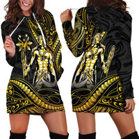 Filipinos Lapu Lapu Hero Hoodie Dress Gold Polynesian Tribal Tattoo LT05 - Polynesian Pride
