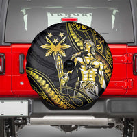 Filipinos Lapu Lapu Hero Spare Tire Cover Gold Polynesian Tribal Tattoo LT05 - Polynesian Pride