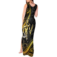 Filipinos Lapu Lapu Hero Tank Maxi Dress Gold Polynesian Tribal Tattoo LT05 - Polynesian Pride