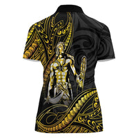 Filipinos Lapu Lapu Hero Women Polo Shirt Gold Polynesian Tribal Tattoo LT05 - Polynesian Pride