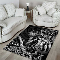 Filipinos Lapu Lapu Hero Area Rug Black Polynesian Tribal Tattoo