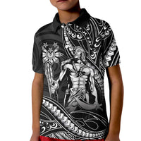Filipinos Lapu Lapu Hero Kid Polo Shirt Black Polynesian Tribal Tattoo LT05 Kid Black - Polynesian Pride