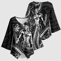 Filipinos Lapu Lapu Hero Kimono Sleeve Blouse Black Polynesian Tribal Tattoo